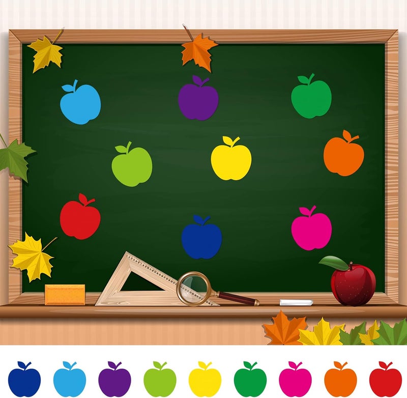 Geyee 108 Pcs Thanksgiving Paper Apple Cutouts Classroom Bulletin Board Cut Outs Assorted Fall Cutouts Apples Die Cuts for Teachers DIY Projects Craft School Party Decor(Colorful,3.5 Inch) - Image 4